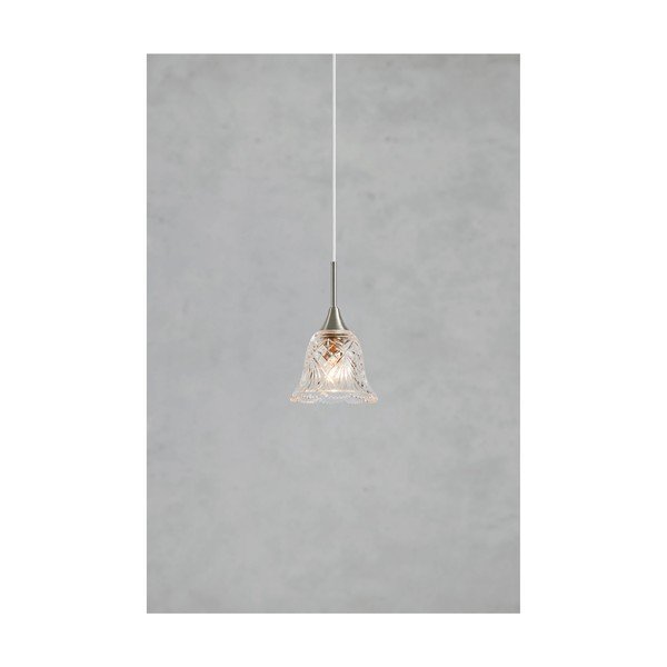 Lampadario argentato con paralume in vetro ø 13,5 cm Luna – Markslöjd-image-2