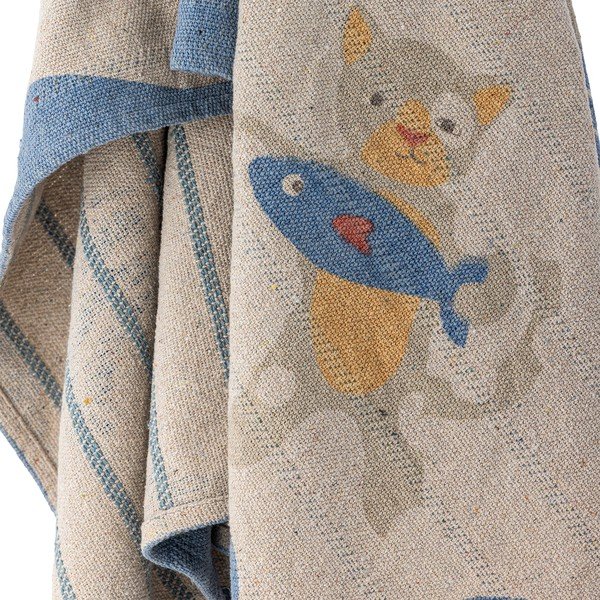Coperta per bambini di colore naturale in cotone riciclato 130x160 cm Mille – Bloomingville Mini-image-3