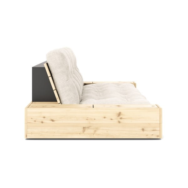 Divano letto in velluto a coste bianco 244 cm Base - Karup Design-image-3