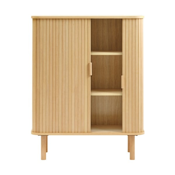 Armadio in rovere con ante scorrevoli in colore naturale 113x90 cm Cavo - Unique Furniture-image-3