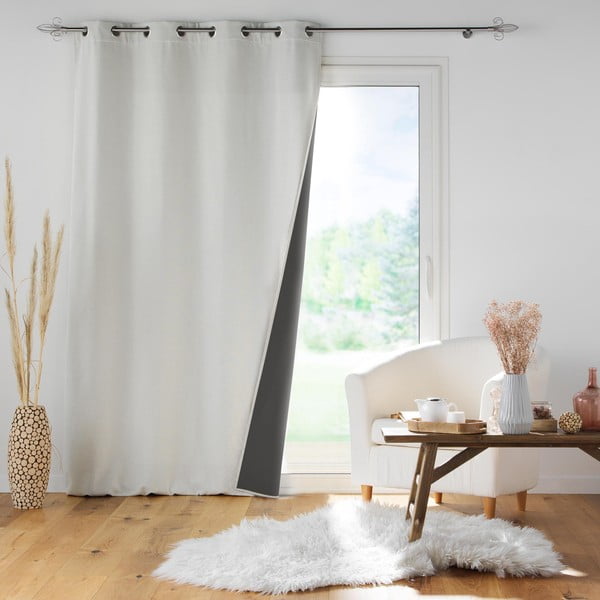 Tenda fonoassorbente crema 140x260 cm Jupiter - douceur d'intérieur-image-3