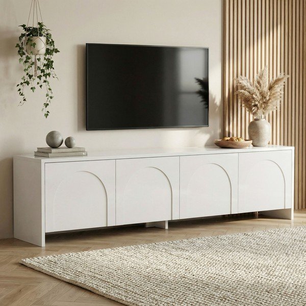 Mobile TV bianco 180x45x32 cm Aurelia – Kalune Design-image-1