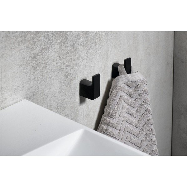 Set di 2 ganci in metallo nero Pirenei - Sapho-image-1