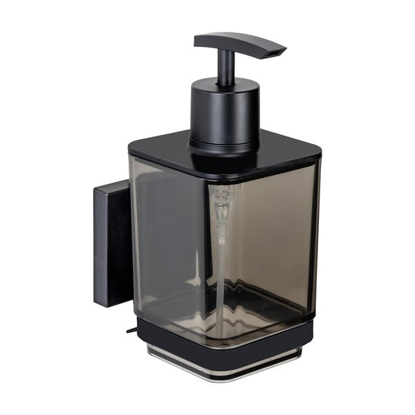 Dispenser di sapone in plastica autoportante nero 340 ml Quadro - Wenko-image-3