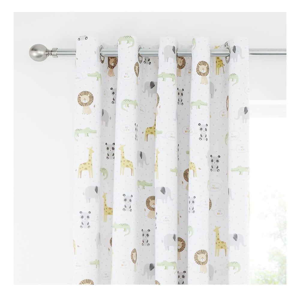 Tenda per bambini bianca 2 pz 168x183 cm Roarsome Animals – Catherine Lansfield | Tende per bambini