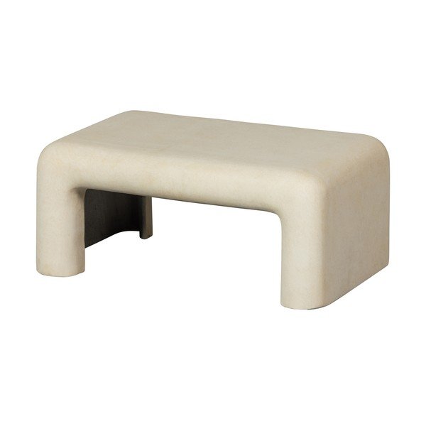 Set di tavolini da salotto color crema con effetto pietra 2 pz 42x92 cm Stani – WOOOD-image-2