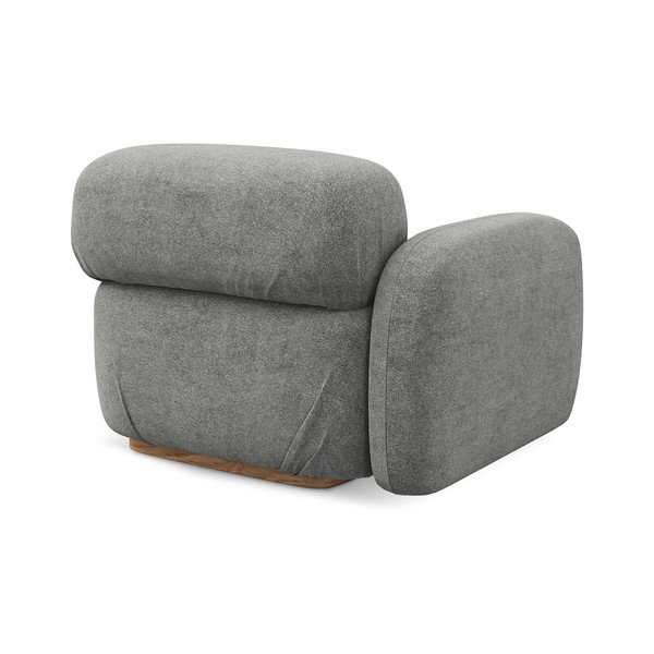 Parte divano componibile grigio (con penisola a sinistra) con rivestimento in bouclé Ailani – Makamii-image-3