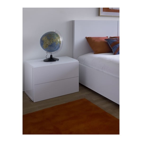 Comodino bianco con 2 cassetti Aurora - TemaHome-image-1