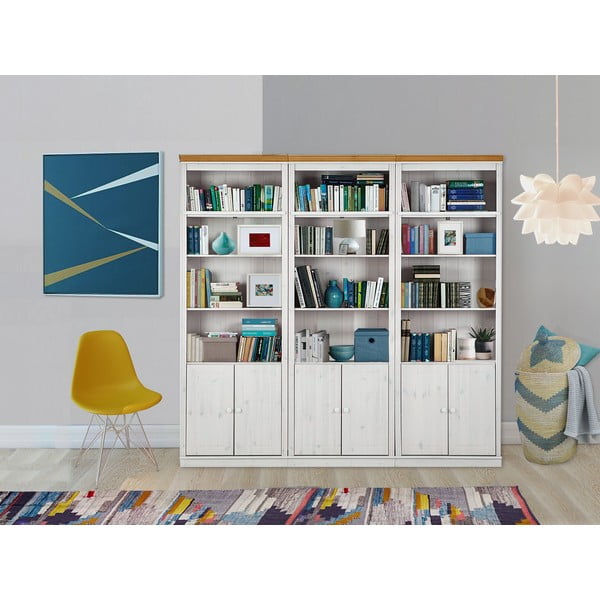 Libreria in legno di pino bianco 222x223 cm Anita - Støraa-image-3