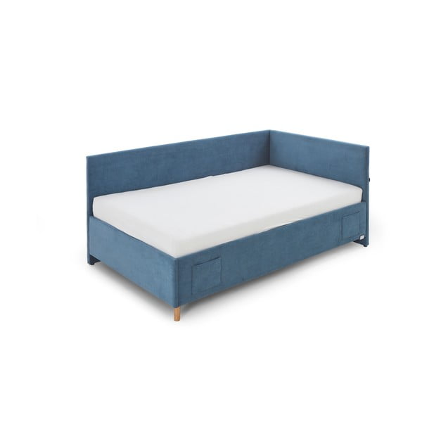 Letto da bambini con sponde blu imbottito con contenitore con rete inclusa 120x200 cm Cool – Meise Möbel