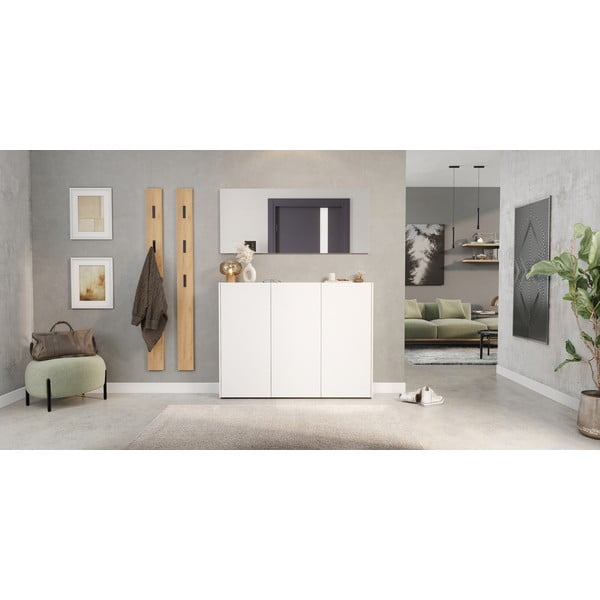 Armadietto bianco con effetto rovere 138x105x25 cm Libbiano – Germania-image-4