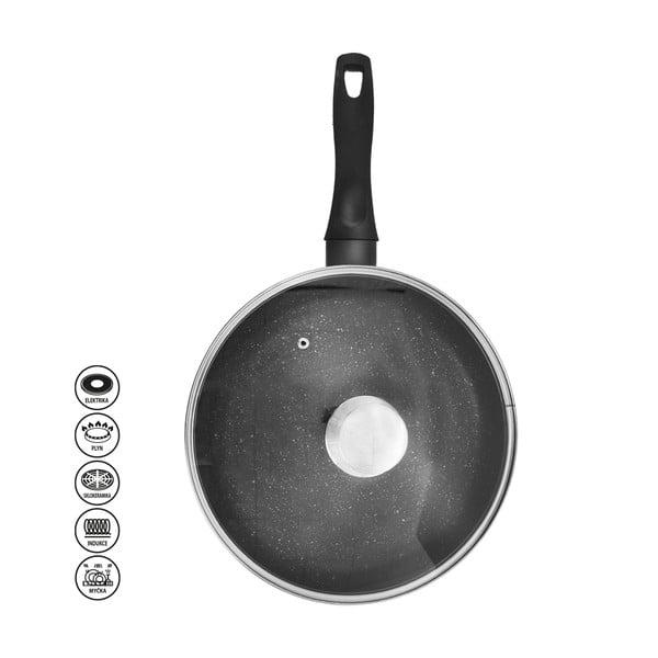 Padella in alluminio con coperchio ø 28 cm Grande - Orion-image-4