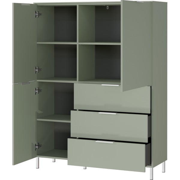 Cassettiera alta verde chiaro 109x146 cm Kenora - Germania-image-2