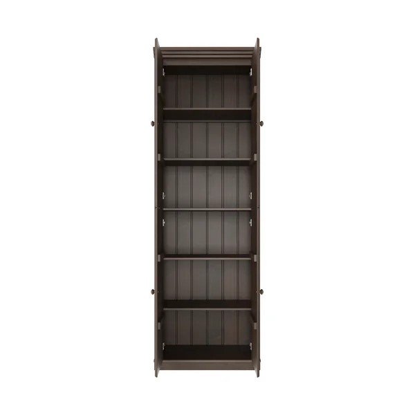 Armadietto marrone scuro in pino massiccio 74x223x37 cm Anita – Støraa-image-2