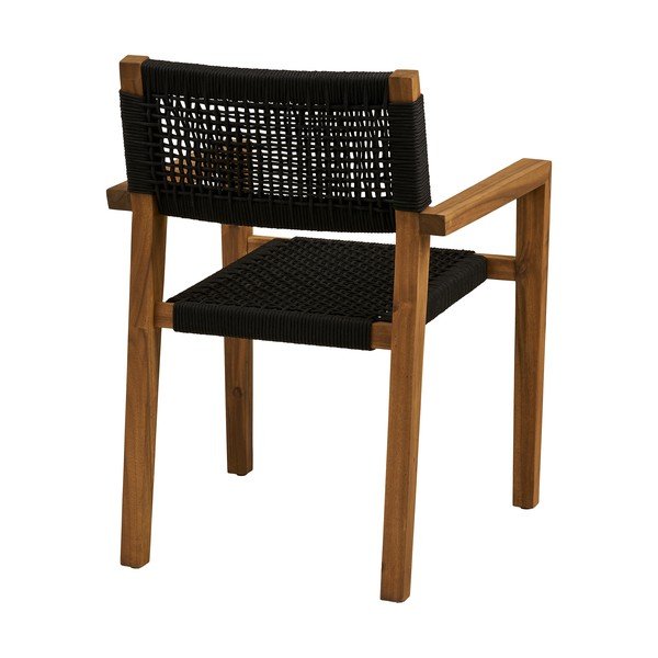 Sedia da esterno nera in legno massiccio Anzio – House Nordic-image-4