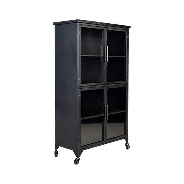 Vetrina in metallo nero 35x133 cm Ferre - White Label-image-2