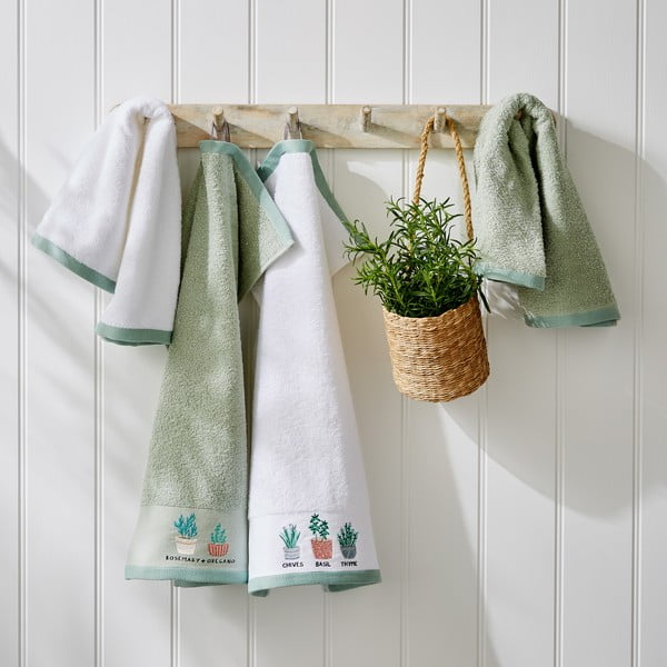 Asciugamani in cotone in set da 4 40x60 cm Kitchen Mixed Herbs - Catherine Lansfield-image-1