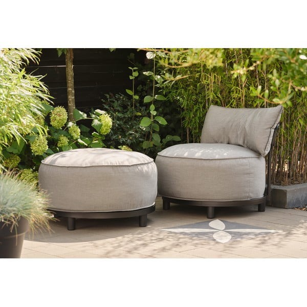 Poltrona da giardino imbottita grigio chiaro Emma - Hartman-image-1