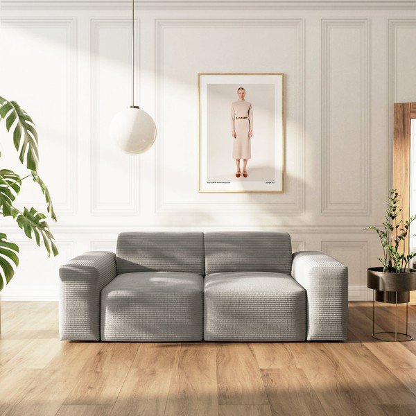 Divano grigio rivestito in velluto a coste 205 cm Villet – Rodier-image-1