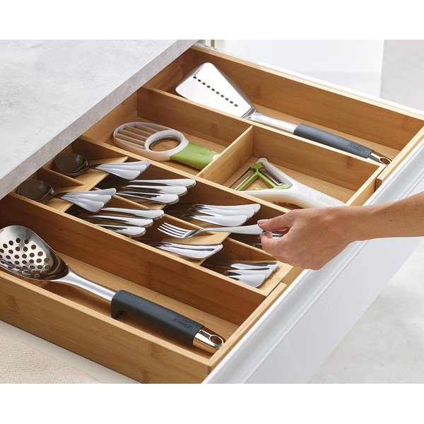 Portaposate regolabile di colore naturale in bambù 32 x 40 cm DrawerStore Bamboo – Joseph Joseph-image-1