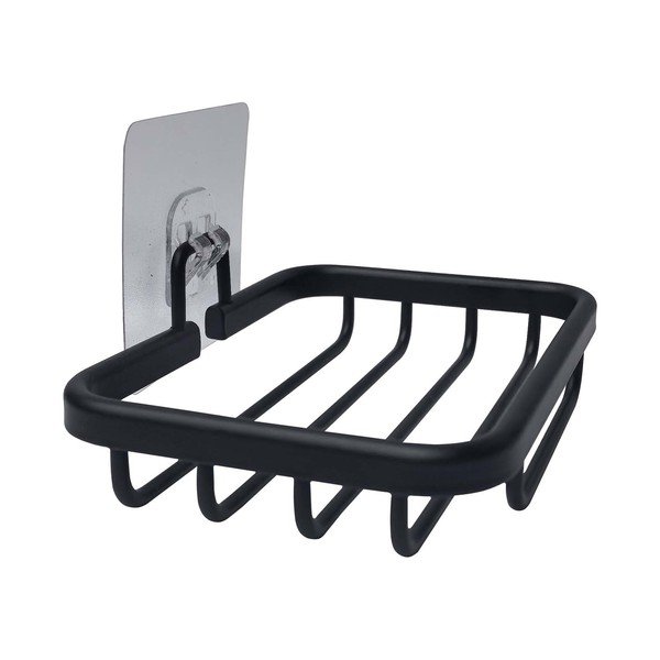 Portasaponetta senza foratura nero opaco in metallo Filaire Aluminium – douceur d'intérieur-image-1