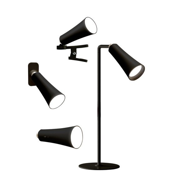 Lampada da tavolo LED nera (altezza totale 47,5 cm) 4in1 – Brandani