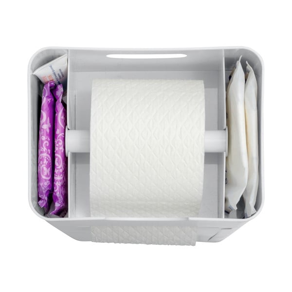 Porta carta igienica in plastica bianca con spazzolino Imon - Wenko-image-3