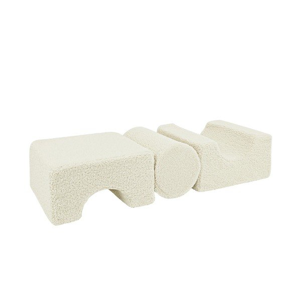 Gioco per psicomotricità bianco in bouclé 3 pz altezza totale 30 cm 83x45 cm – Meowbaby-image-4