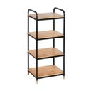 Scaffale da bagno nero in metallo con 4 ripiani in bambù 42x94,5 cm Loft - Wenko