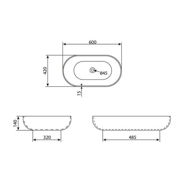 Lavabo in ceramica bianca , 60 x 42 cm Caleo - Sapho-image-3