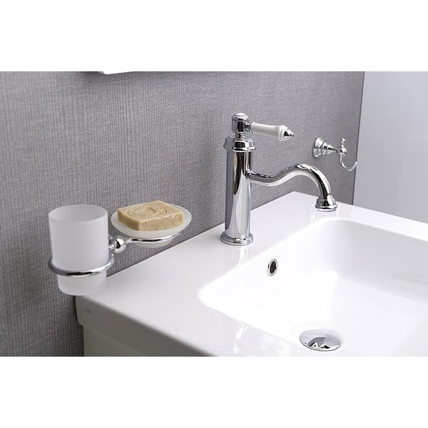 Rubinetto per lavandino in argento lucido verticale Vienna – Sapho-image-3