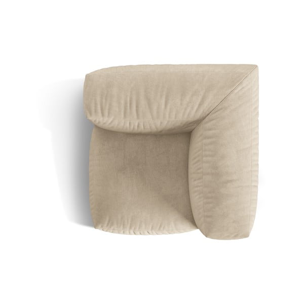 Parte divano componibile beige (con composizione variabile) con rivestimento in velluto Martina – Micadoni -image-3