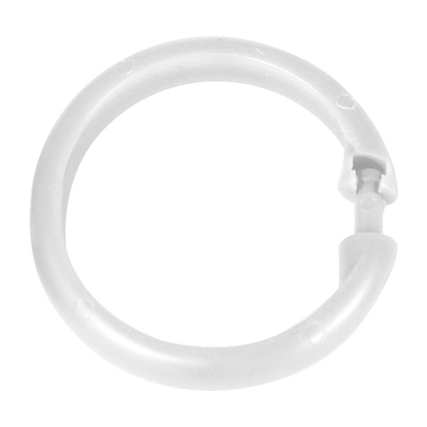 Set di 12 anelli di plastica bianchi per tenda da doccia - Wenko