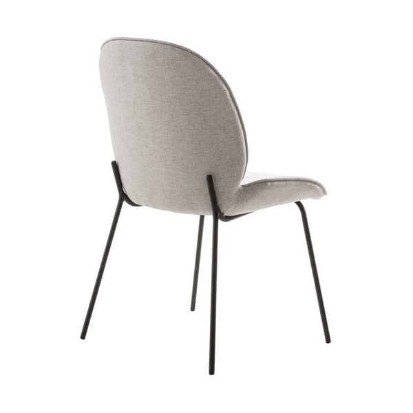 Sedia da pranzo grigia con base in metallo Hella - Canett-image-2