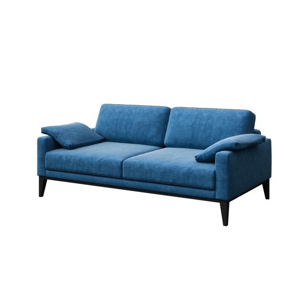 Modrá dvoumístná pohovka s dřevěnými nohami MESONICA Musso Regular-image-1