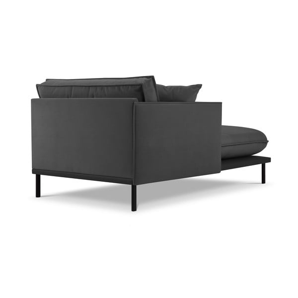 Poltrona lounge in velluto grigio scuro, angolo sinistro Auguste - Interieurs 86-image-2