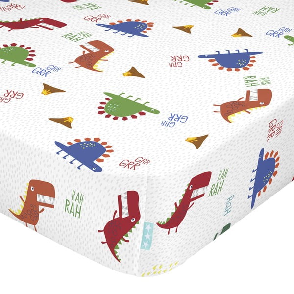 Lenzuolo in cotone per bambini, 60 x 120 cm Funnysaurus - Moshi Moshi