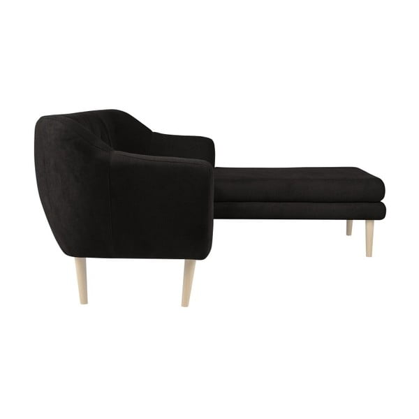 Divano nero con lettino sul lato destro Sicile - Mazzini Sofas-image-1