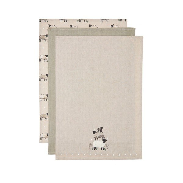 Set di strofinacci in misto lino 3 pz 45x65 cm Highland Sheep – Cooksmart ®-image-3