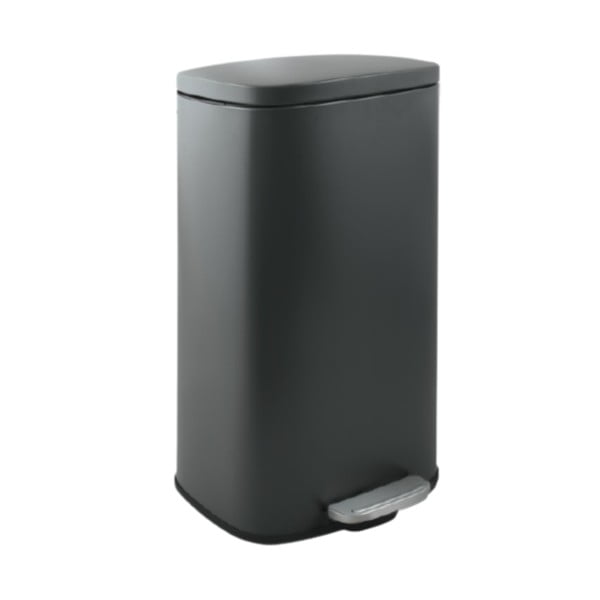 Cestino per la spazzatura grigio scuro in acciaio con pedale 50 l   Akira – Spirella