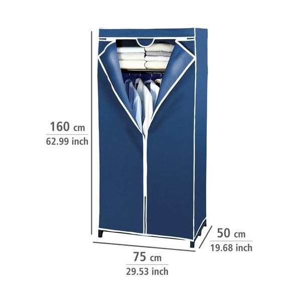 Armadio in tessuto blu 75x160 cm Air - Wenko-image-2
