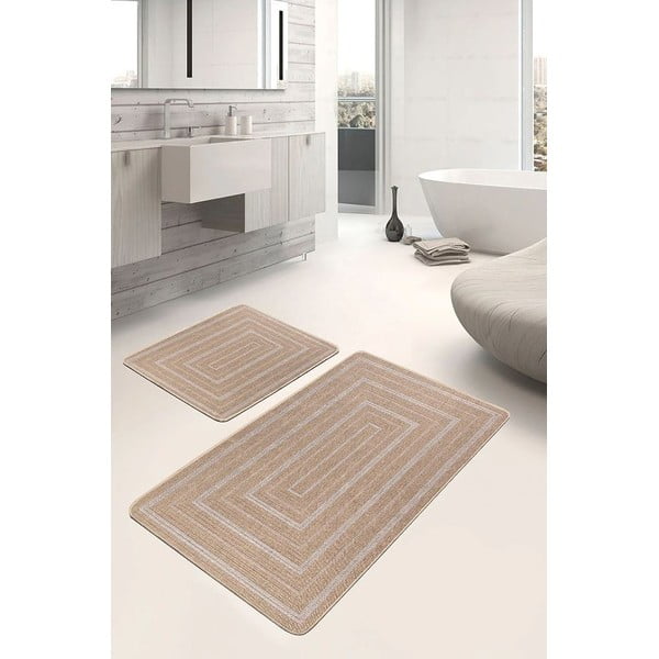 Tappetini da bagno marroni in set da 2 pezzi 60x100 cm - Mila Home-image-1