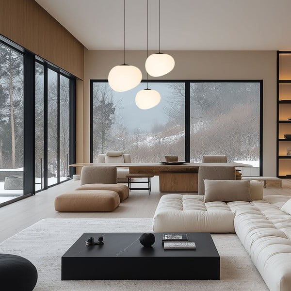 Lampadario bianco e nero ø 25 cm Stones – Candellux Lighting-image-2