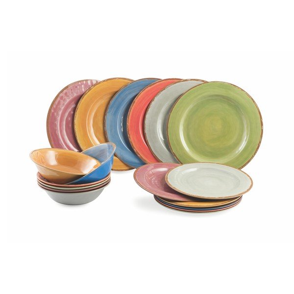 Villa d'Este Lucia, set di stoviglie colorate da 18 pezzi - VDE Tivoli 1996-image-1