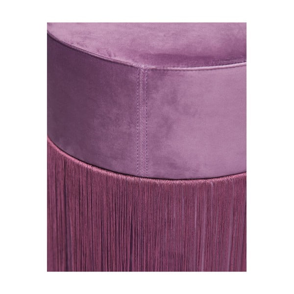 Pouf viola con rivestimento in velluto, ø 36 cm - Velvet Atelier-image-1