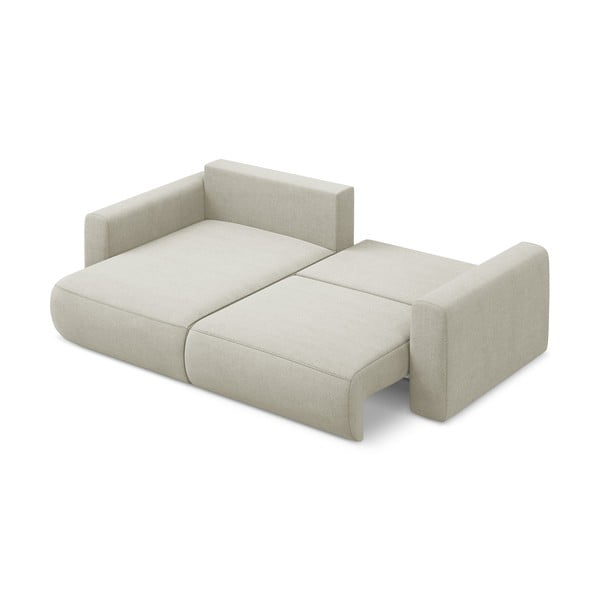 Divano angolare beige allungabile/con contenitore (con penisola a sinistra/con chaise lounge) Kapua – Makamii-image-4