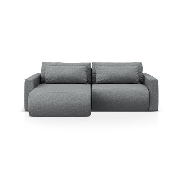 Divano angolare grigio allungabile con contenitore Belfast – Cosmopolitan Design
