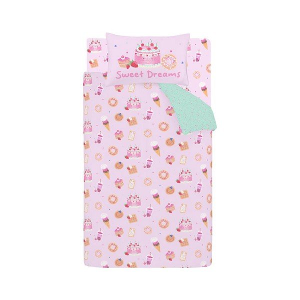 Set copripiumino e federa da bambini rosa per letto singolo 135x200 cm Sweet Treats – Catherine Lansfield