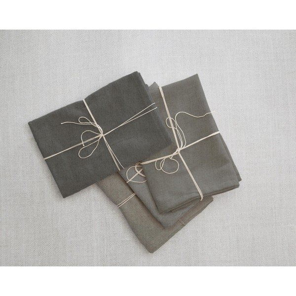 Set di 4 tovaglioli in lino grigio, 43 x 43 cm - Really Nice Things-image-1