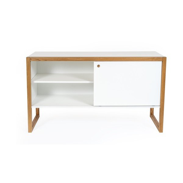 Cassettiera in rovere marrone e bianco Cubis - Woodman-image-3